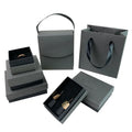 In Stock Simple Black Jewelry Box Wholesale Luxury Custom Logo Packaging Box