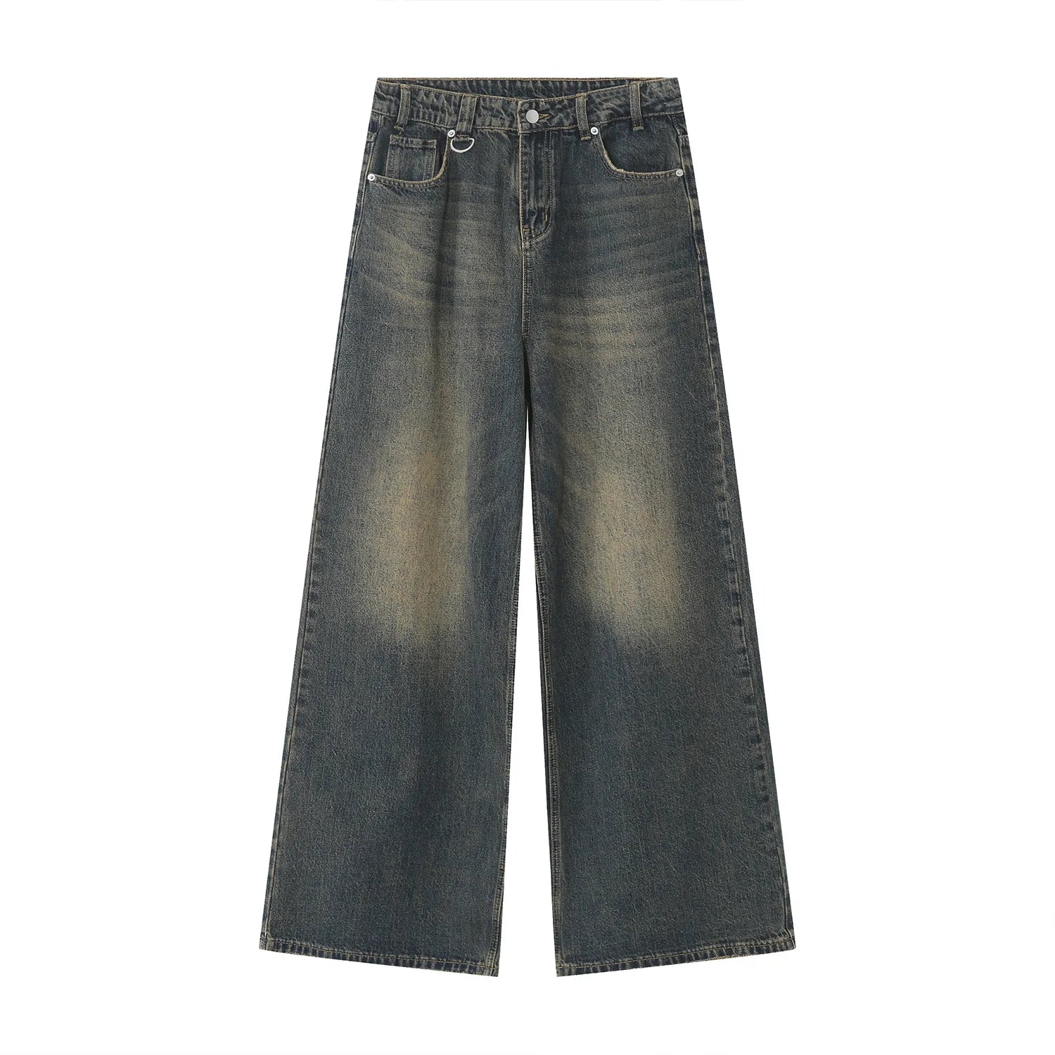2024 Four Seasons New Product Retro Hong Kong Style Worn Out Loose Leg Floor Dragging Jeans
