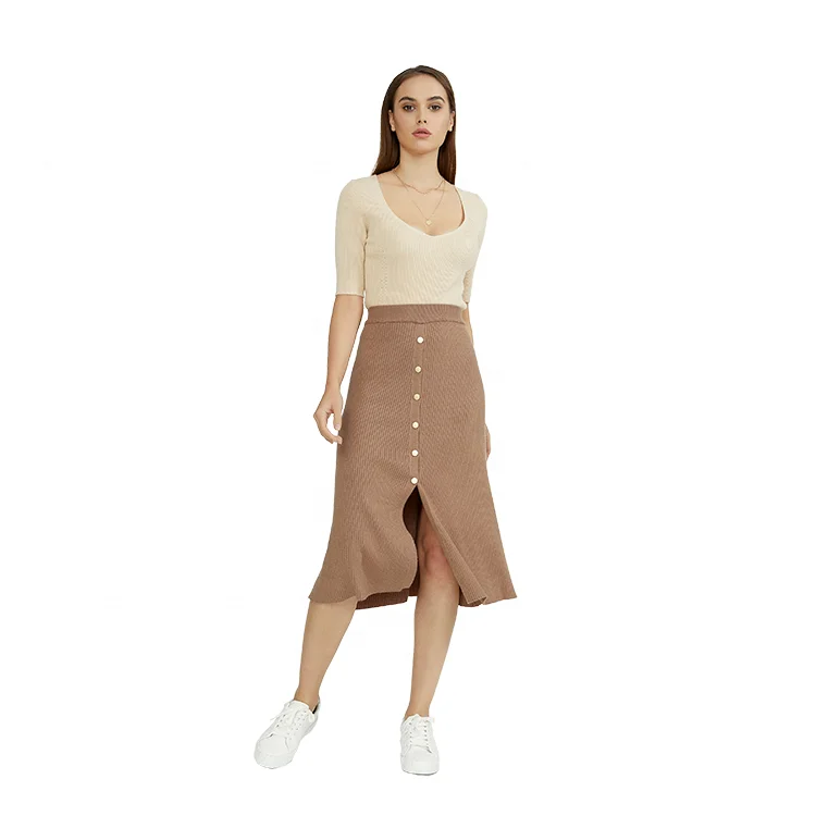 Fall/Winter Custom Made Comfortable Breathable Low V Neck Half Short Sleeve Women's Knitwear Ladies Pullover Sweater Top