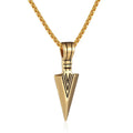 Men's Large Stainless Steel Link Chain Hypoallergenic Fashion Necklace with Arrow Head Pendant Hip Hop Style Tribal Jewelry