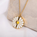 G2252 Wholesale Customizable Laser Engraved Open Enamel Daisy Flower Pendant Fashion Jewelry Necklaces