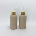 Biodegradable Wheat Straw Plastic Shampoo Bottle Self-Scrn Screen Printed PP Material Pump Sprayer for Cosmetic Packaging 100pcs