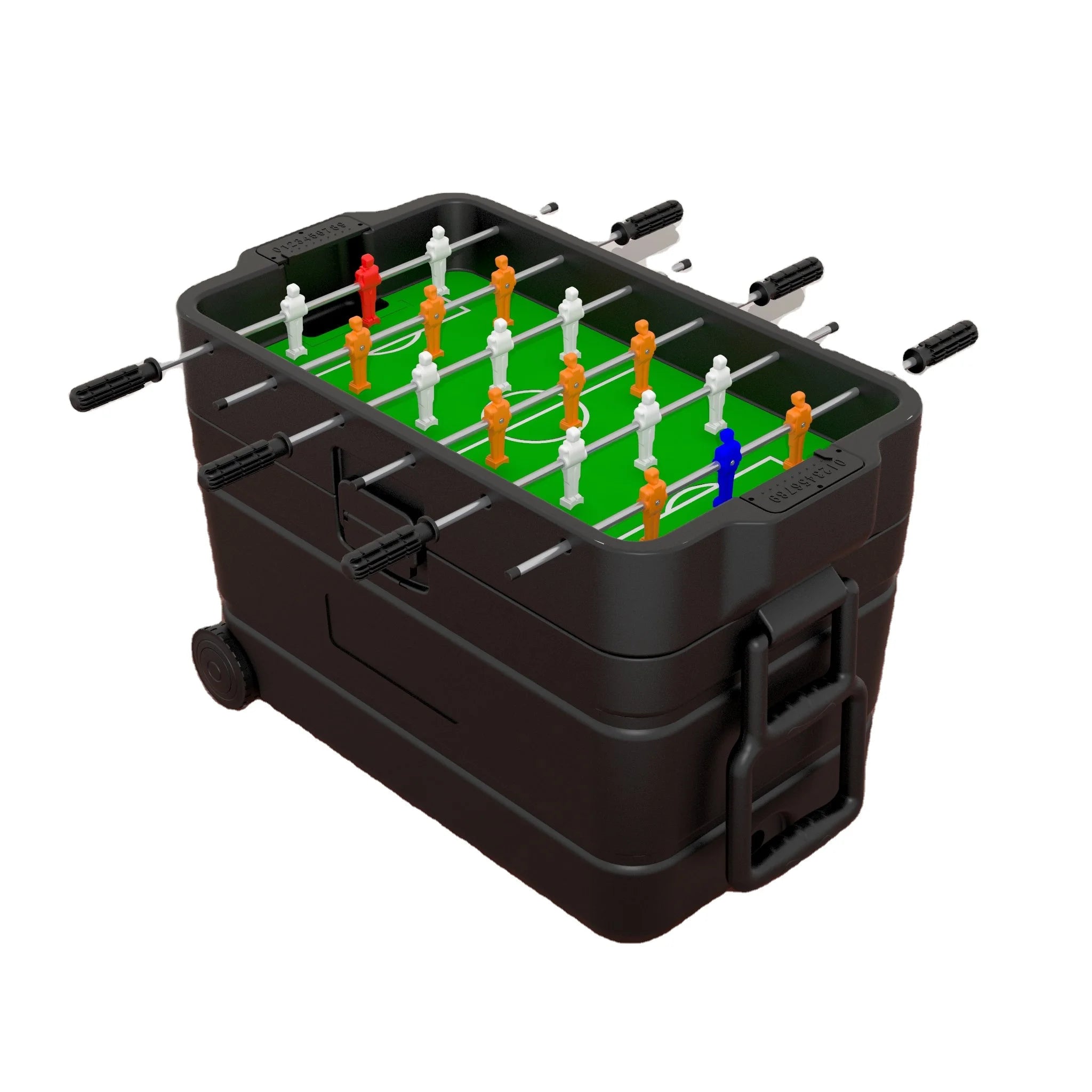 60L Large PP Football Table Cooler with Wheels Thermal Insulated Waterproof for Picnics Fishing Cans Use with Futbolito