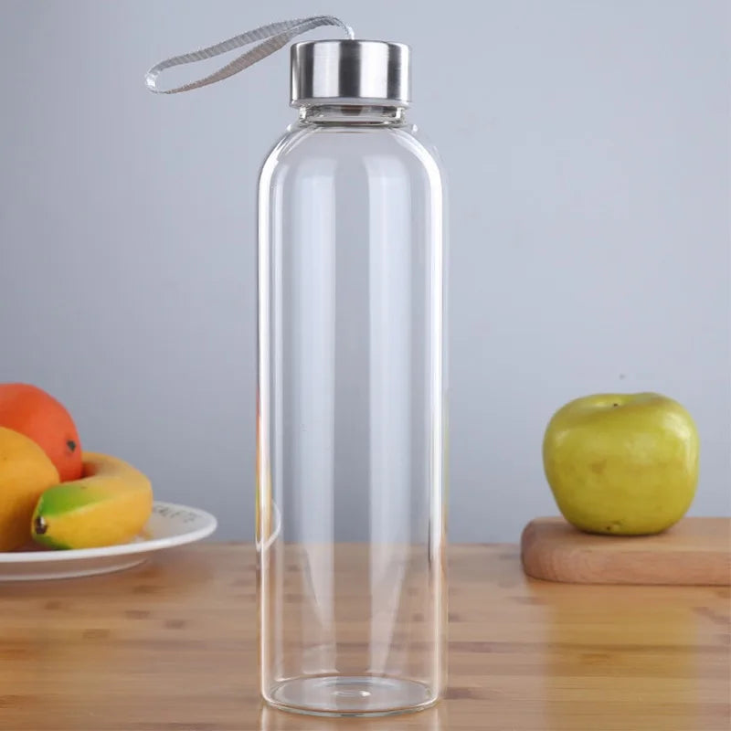 Eco Friendly 500ml Tumbler with Lid Custom Logo Durable Glass Water Bottle with Lid