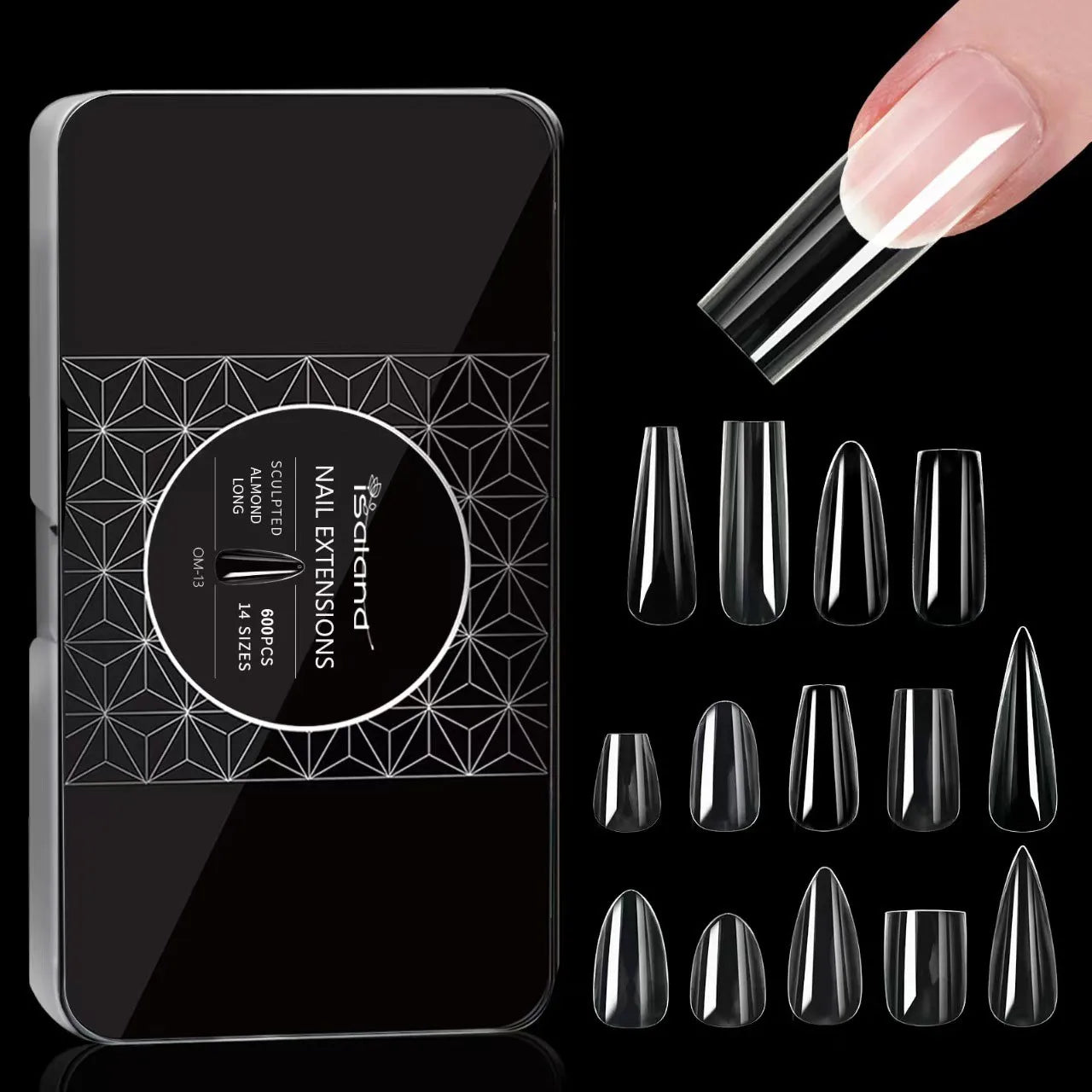 Professional Portable Sculpted Almond Square Stiletto French Gel ABS Nail Art Accessories-Durable Flexible Removable Nail