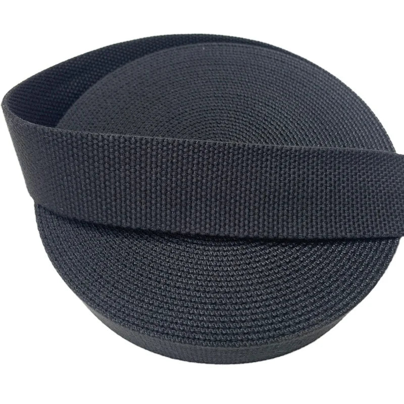Black Pearl Herringbone Twill Cotton Webbing 3/4 Inch 25mm 1.25'' 38mm 2 Inches in Stock