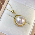 P1368 11-12mm DIY Natural  Freshwater Pearl Charm Pendant Necklace Accessory 925 Sterling Silver Jewelry for Women Without Chain