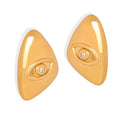 New Retro Triangle Devil's Eye Zircon Geometric Earrings Titanium Steel 18K Gold High-Grade Stud Earrings Wholesale Waterproof