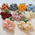 9heads Fake Roses Artificial Flowers With Long Stems Faux Silk Rose Bouquets for Wedding Decorations Bridal Floral Arrangements