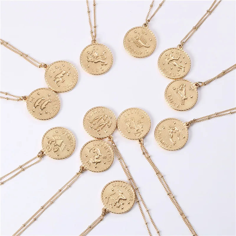 Joolim Jewelry 18K Gold Plated the Zodiac Pendant Necklace Stainless Steel Jewelry Wholesale Tarnish Free