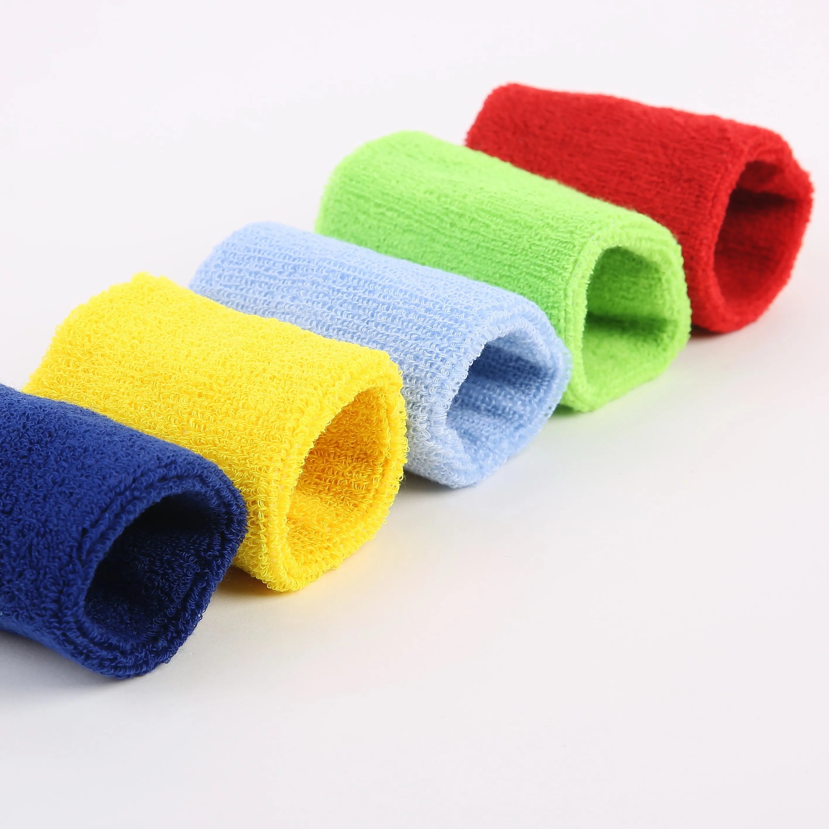Elastic Polyester Sweatband Towel Wristbands Cotton Bases with Free Sample Wrist Sweat Bands