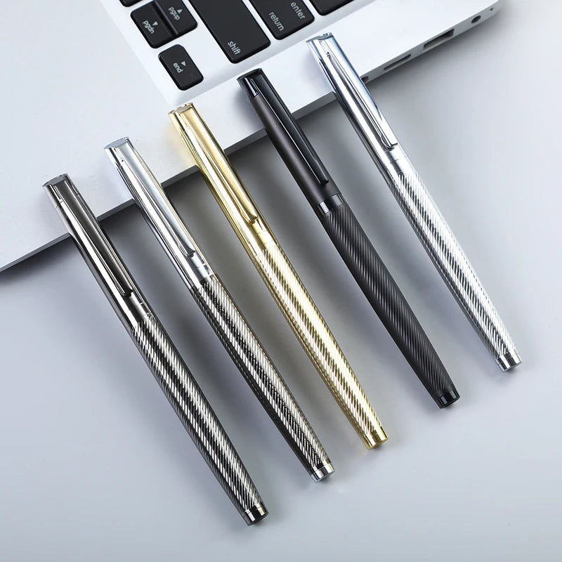 2026 New Promotional Luxury All Matte Black Gel Pen Matte Gun Gray Metal Roller Ball Pen with Custom logo