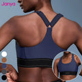 Women's High-Impact Fitness Sports Bra Top Shockproof Gym Outdoor Training Running Wear Adjustable Shoulder Plus Size Spandex