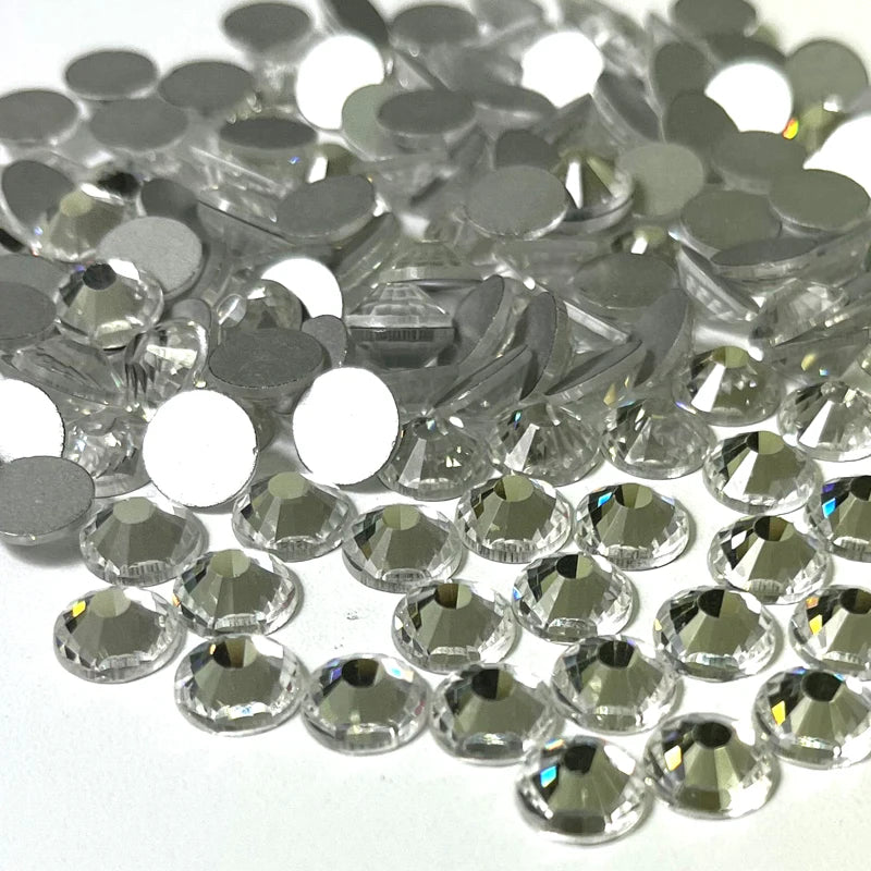 Lucky Bulk Top Quality Large Size 8mm Ss40 Flat Back Rhinestones Nail Crystal 16 Cuts Flat Back Crystal Nail Decoration