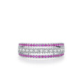 HAOLL Trendy Elegent Ring Hot Popular Style Pink Zircon Ring Fine Jewelry for Women 925 Sterling Silver Jewelry MegaBDM