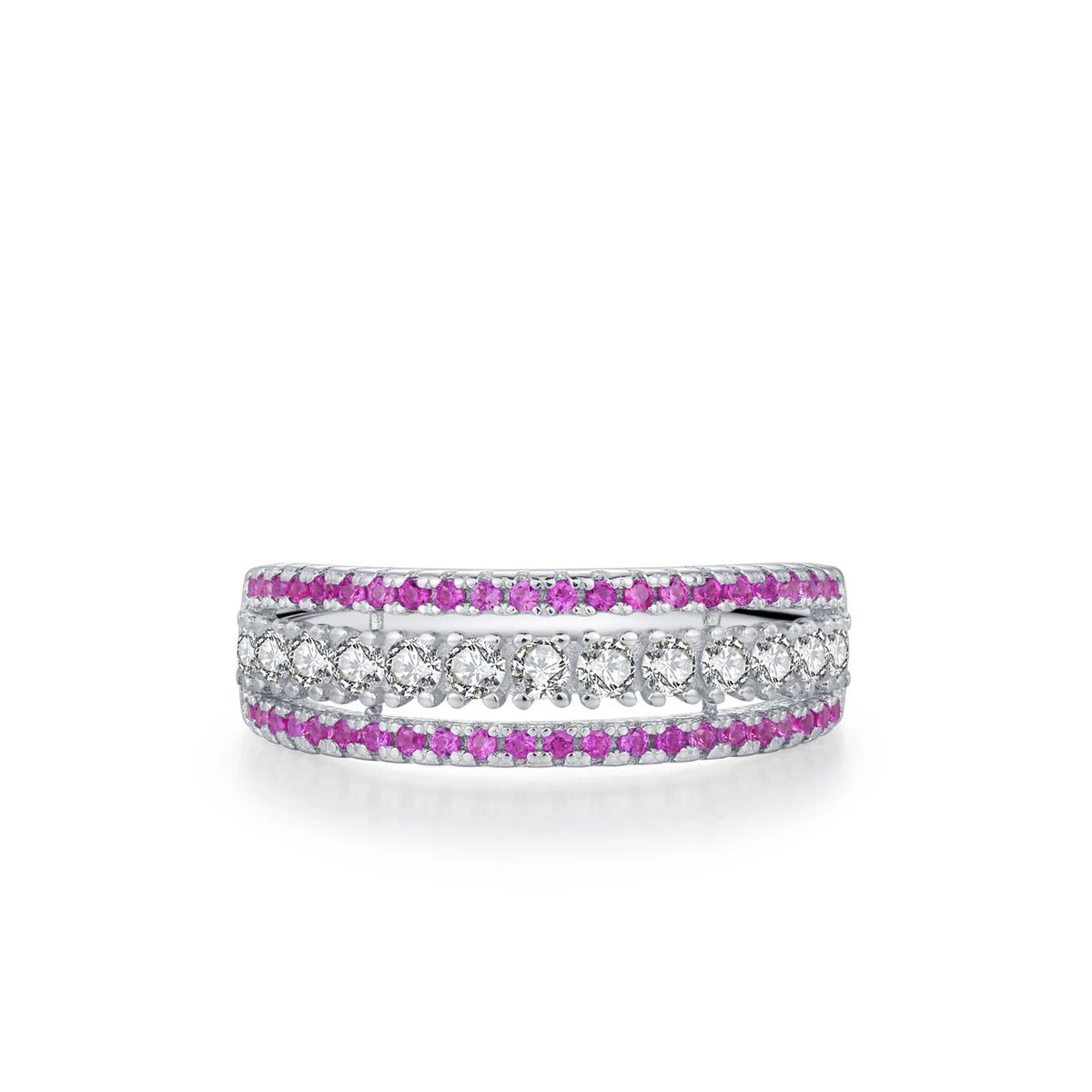 HAOLL Trendy Elegent Ring Hot Popular Style Pink Zircon Ring Fine Jewelry for Women 925 Sterling Silver Jewelry MegaBDM