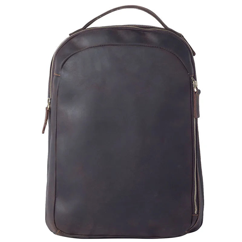 Personality Simple Fashion Mens Outdoor Casual Leisure Laptop Sport Leather Backpack Rucksack