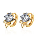 Best Seller List 18 Karat Gold Paved Huggie Earrings square Diamond Dainty Classy Fancy CZ Diamond Ear Tops for Women