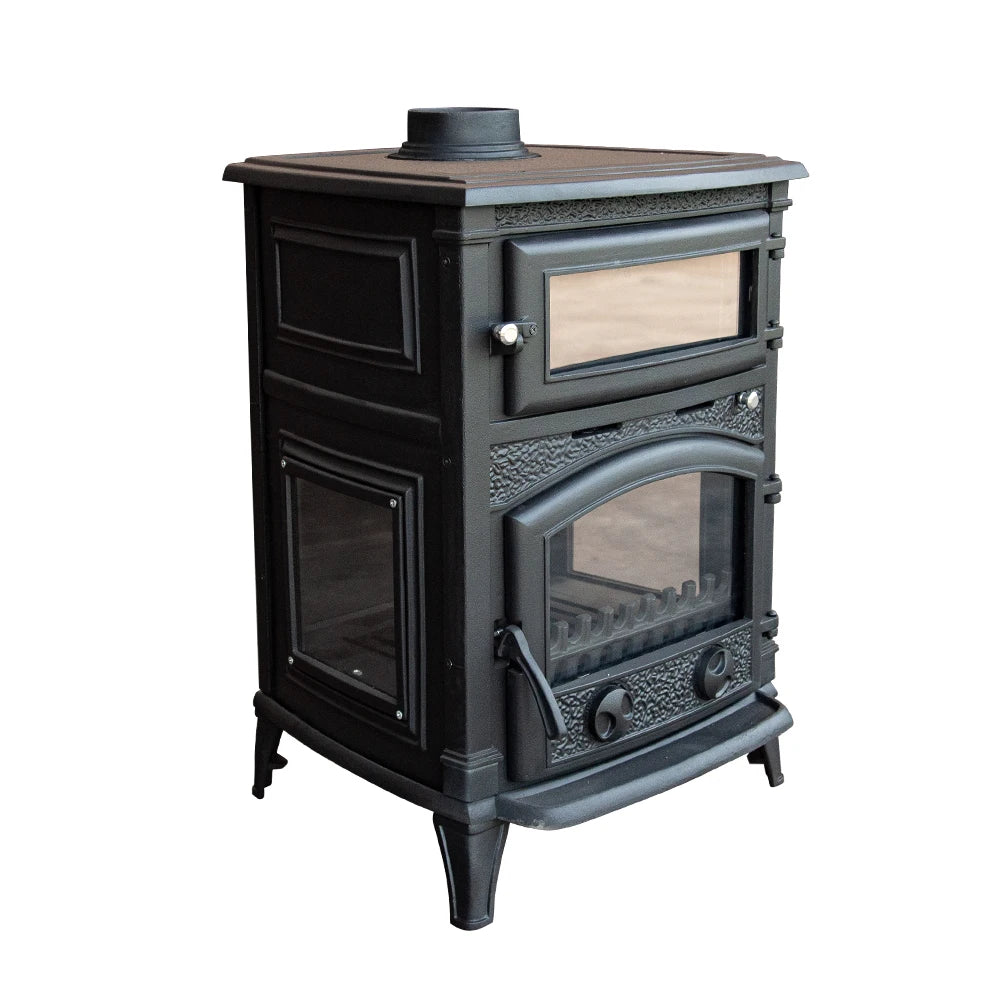 Wood Burning Fireplace Heating Glass View Wood Stove Heater Freestanding Outdoor Matt Black Durable
