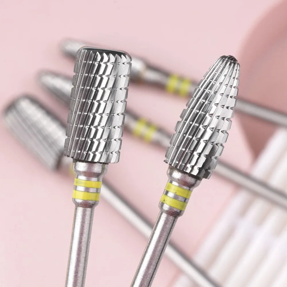 Uncoated Spiral Deep Cut Tungsten Carbide Nail Bits Gel Remove Manicure Drill Milling Cutter Gel Polish Off Nail Drill Bit