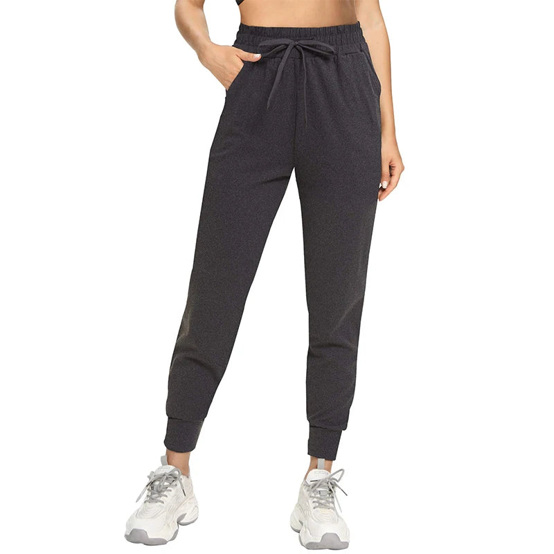 DeanFire Outdoor Sports Drawstring Waist Women's Jogger Track Cuff Sweatpants with Pockets for Yoga Workout