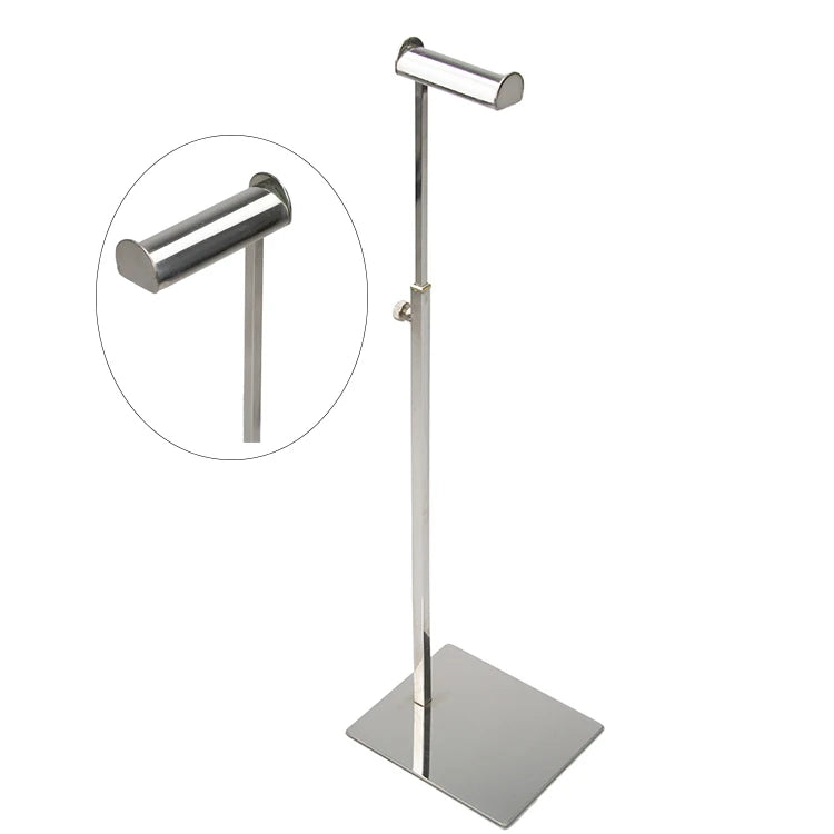 Wholesale Retail Store Polished Stainless Steel Hand Bags Hanger Handbag Purse Metal Display Stand Rack Gold Holder Display