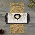 New Design Wooden Heart Pattern Luxury Wooden Wedding Card Invitations