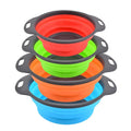 Hot Sale Silicone Foldable Filter Strainer Round Collapsible Colander Kitchen Plastic Fruit Vegetable Washing Drain Basket