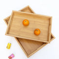 Bamboo Tray Rectangular Tea Plate Solid Wood Household Kung Fu Tea Set Water Cup Tray Wooden Bread Wood Dinner Plate