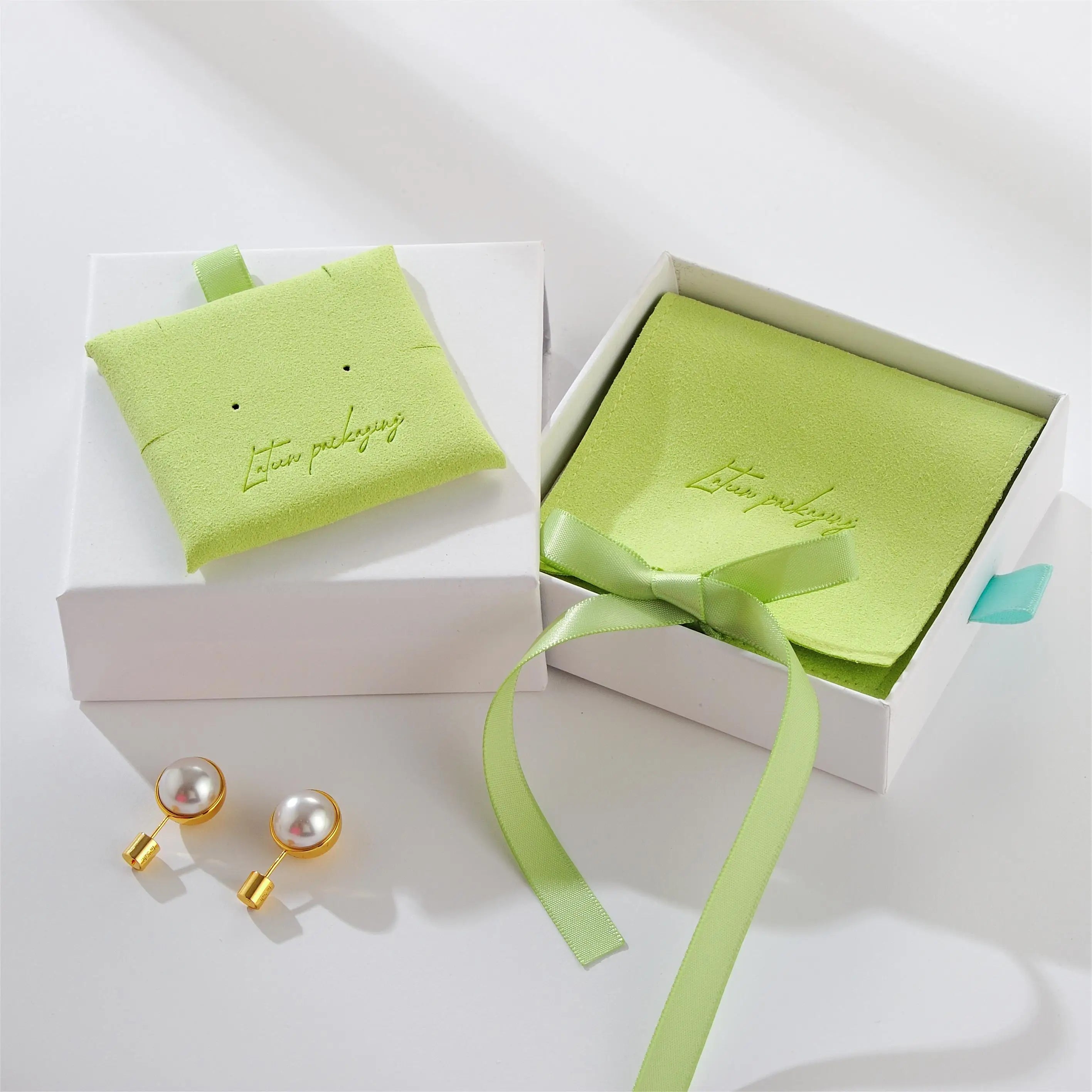 Custom Luxury Dust Proof Envelope Flap Pouches Microfiber Snap Button Jewelry Pouch Bags with Insert