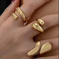 Geometric Waterdrop Ring 3-Piece Set Small Opening Design Ring for Jewelry Shop Wholesale N2112302