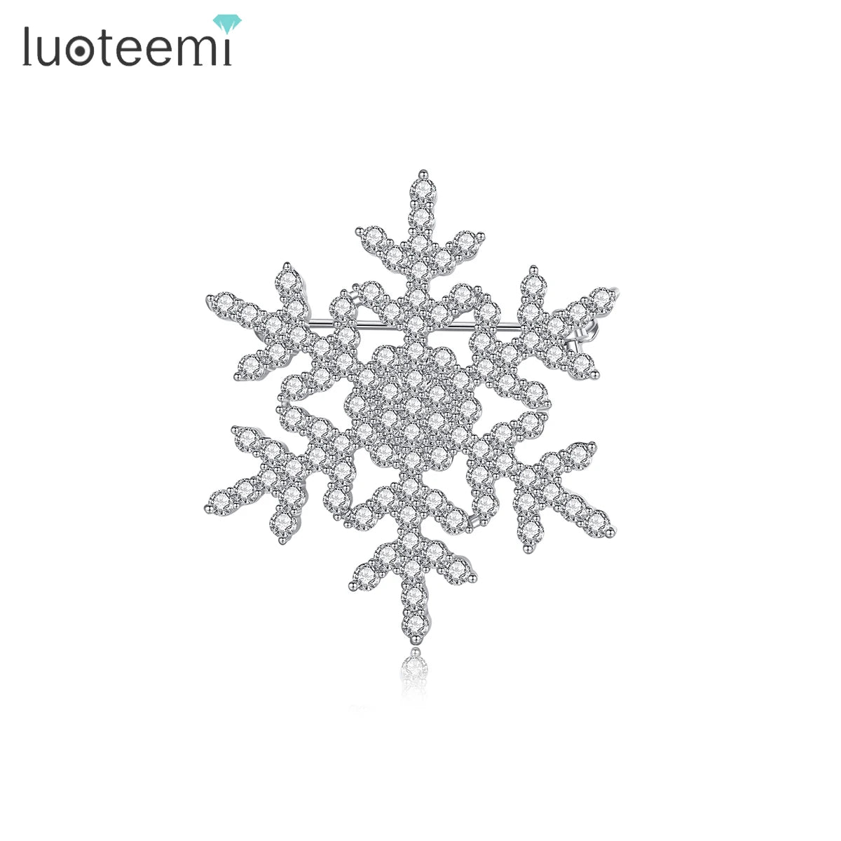 LUOTEEMI Designer Rhinestone Tiny CZ Jewelry Luxury Zircon Girl Flower Cute Designer Pin for Woman Brooch