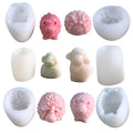 Three-Dimensional Sheep Lamb Incense Plaster Plaster Incense Stone Candle Silicone Mould Diy Mousse Baking