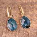 High End Natural Stone Drop Earrings Gold Dangle Quartz Amazonite Amethyst Purple Gemstone Earrings Dropshipping Wholesale