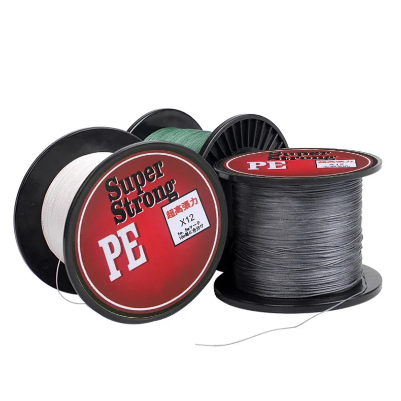 Wholesale High Quality 300m 500m 1000m Strong Fishing Line Pe 12 Braided Fishing Braid Line