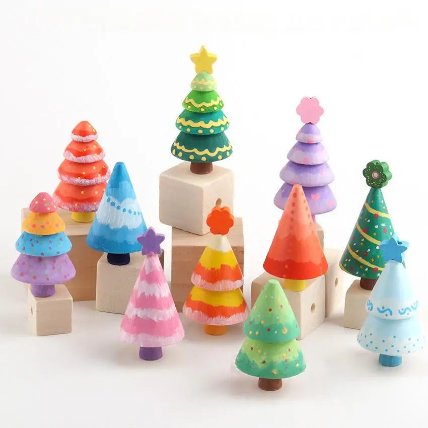 Tailai Wooden Art Craft Tree DIY Painting Unfinished Trees Blanks for Creative DIY Children's Art and Coloring Toys