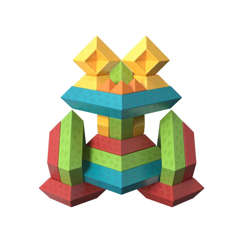 Creative Kids Puzzle Block Imagination Logic Rainbow Stacking Montessori Kindergarten Other Educational Toys for Children