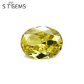 100 Pcs Ready to Ship Loose Light Yellow Color Cubic Zirconia Stones Oval Shape CZ Diamond Stones for Jewelry