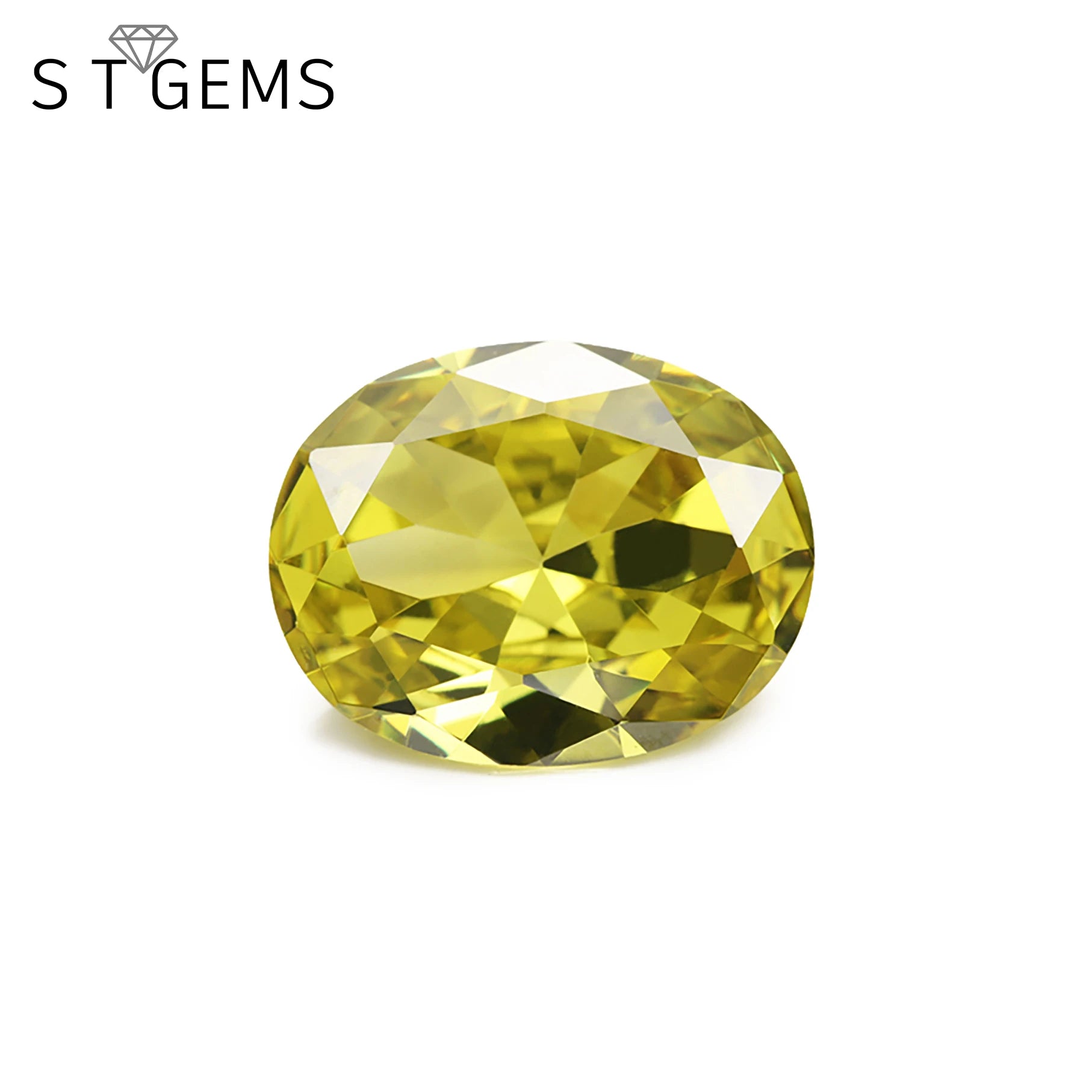 100 Pcs Ready to Ship Loose Light Yellow Color Cubic Zirconia Stones Oval Shape CZ Diamond Stones for Jewelry