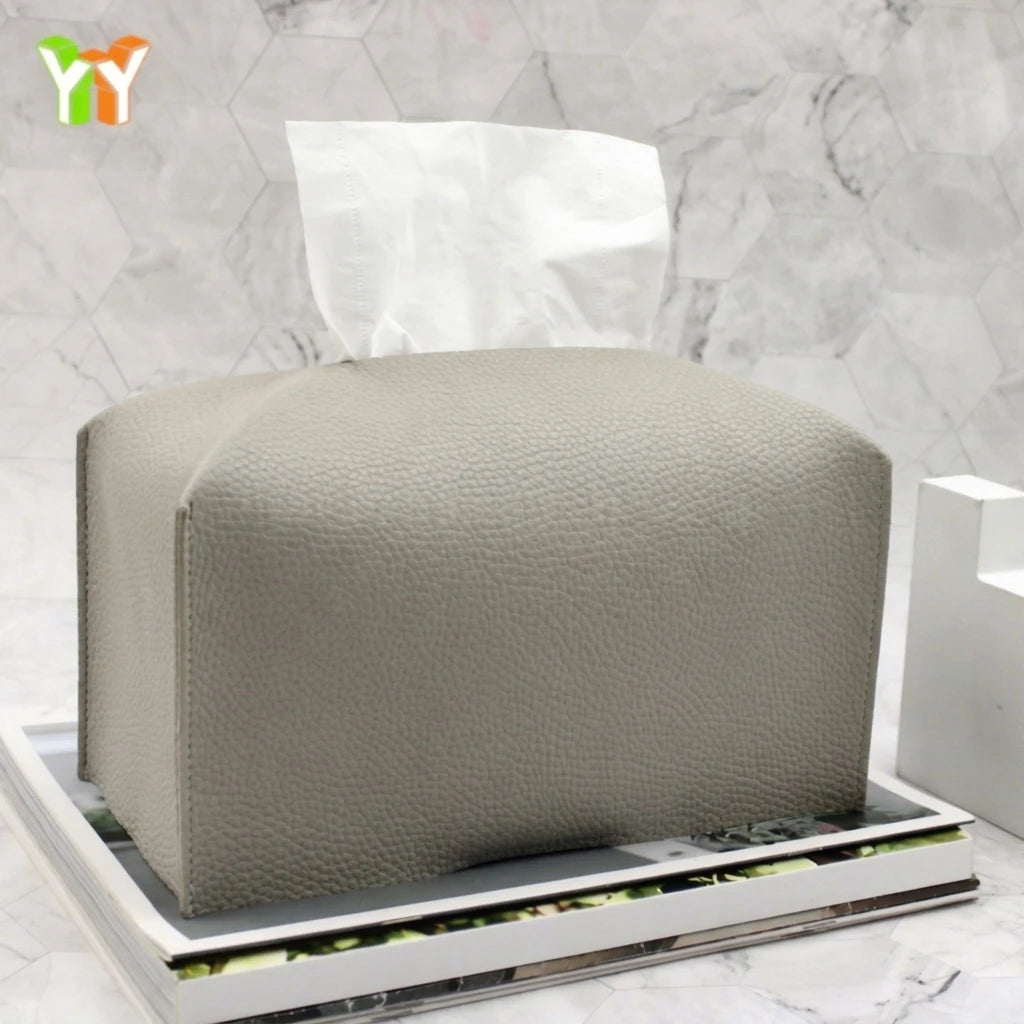 Hot Selling Korea Tissue Paper Holder Case Pu Leather Tissue Box Cover for Home