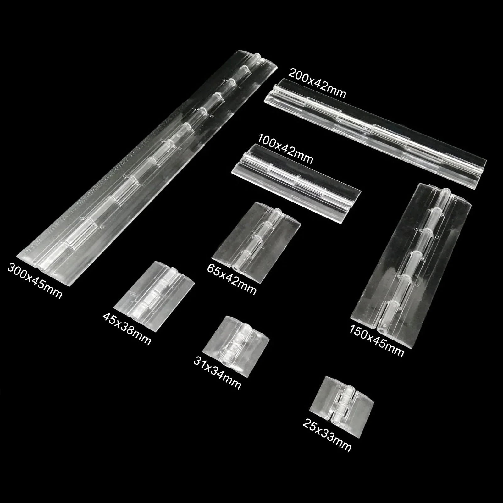 Clear Transparent Acrylic Plastic Hinge Box Piano Plexiglass Hinge Length 25mm 31mm 45mm 65mm 100mm 150mm 200mm 300mm