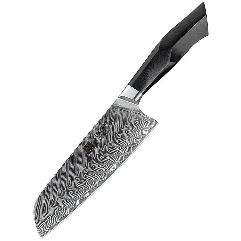 Professional 67 Layers Damascus Steel Kitchen Santoku Knife Japanese Style G10 Handle Gift