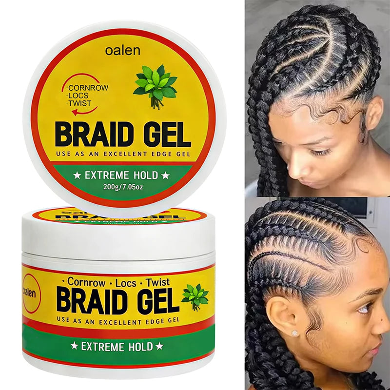 Private Label Strong Hold Natural Shine Braid Gel Long Lasting Frizz Control Non Sticky Formula No Flaking Hair Styling