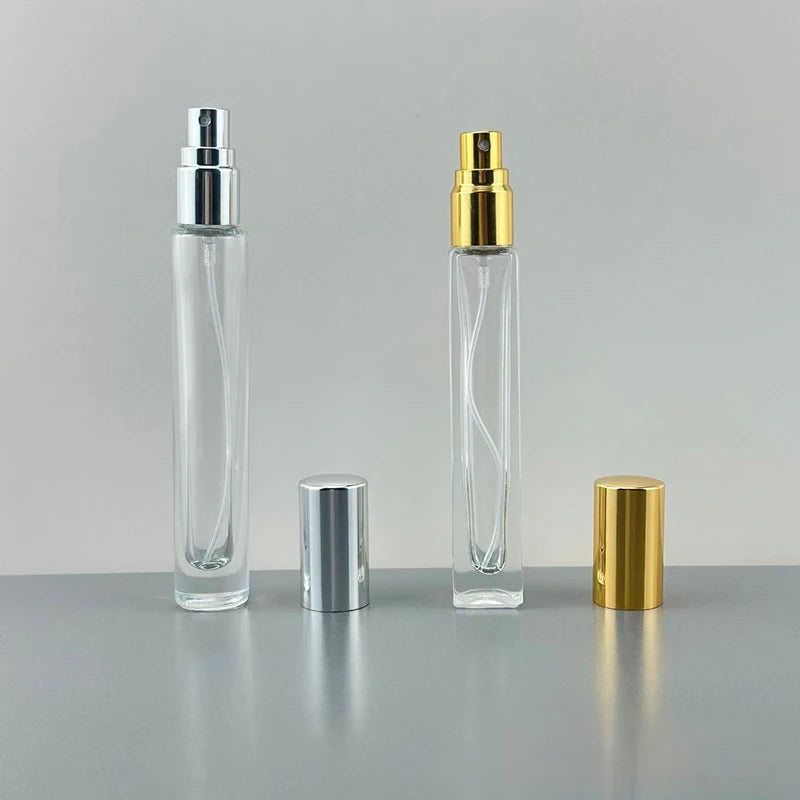 Wholesale Custom 10ml Glass Perfume Spray Bottle With 13mm Screw Anodized Aluminum Sprayer for Perfume Essential Oil Packaging