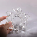 Clear Lotus Crystal Tealight Glass Lotus Candle Holder
