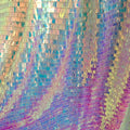 Hot Sale 9mm Long Elastic Sparkly Glitter Heavy Embroidery Event Dress Rectangle Colorful Sequin Lace Fabric Hot Knife Shape