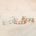 Qiuhan OEM Stainless Steel Personalized Rhinestone 9mm Letter Bracelet Party Gift Custom Name Bangle for Women