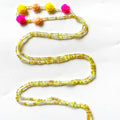 Premade Spiritual Women Summer African Tie on Black Waist Beads Chain Flower Charms Belly Chain Weight Loss Cotton String Ladies