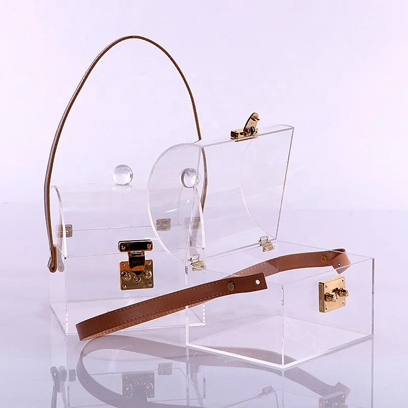 New Design Wholesale Luxury Rectangle Transparent Acrylic Jewelry Gift Box with Lid