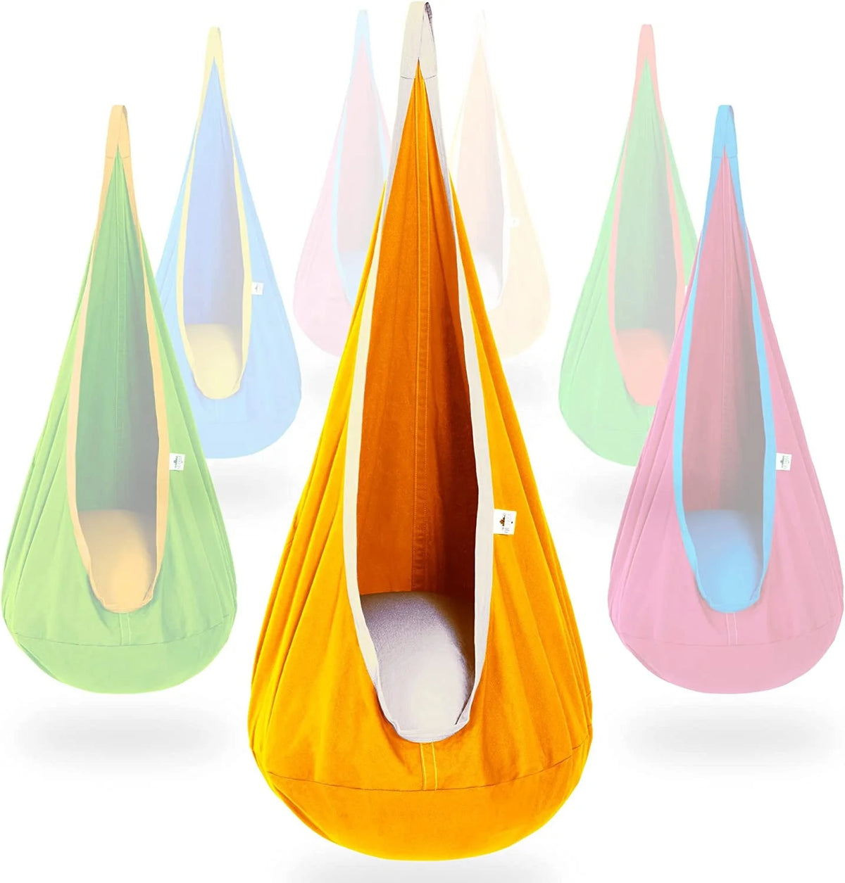 WOQI Hanging Inflatable Child Hammock Chair Soft Kids Pod Seat Swing for Indoor and Outdoor